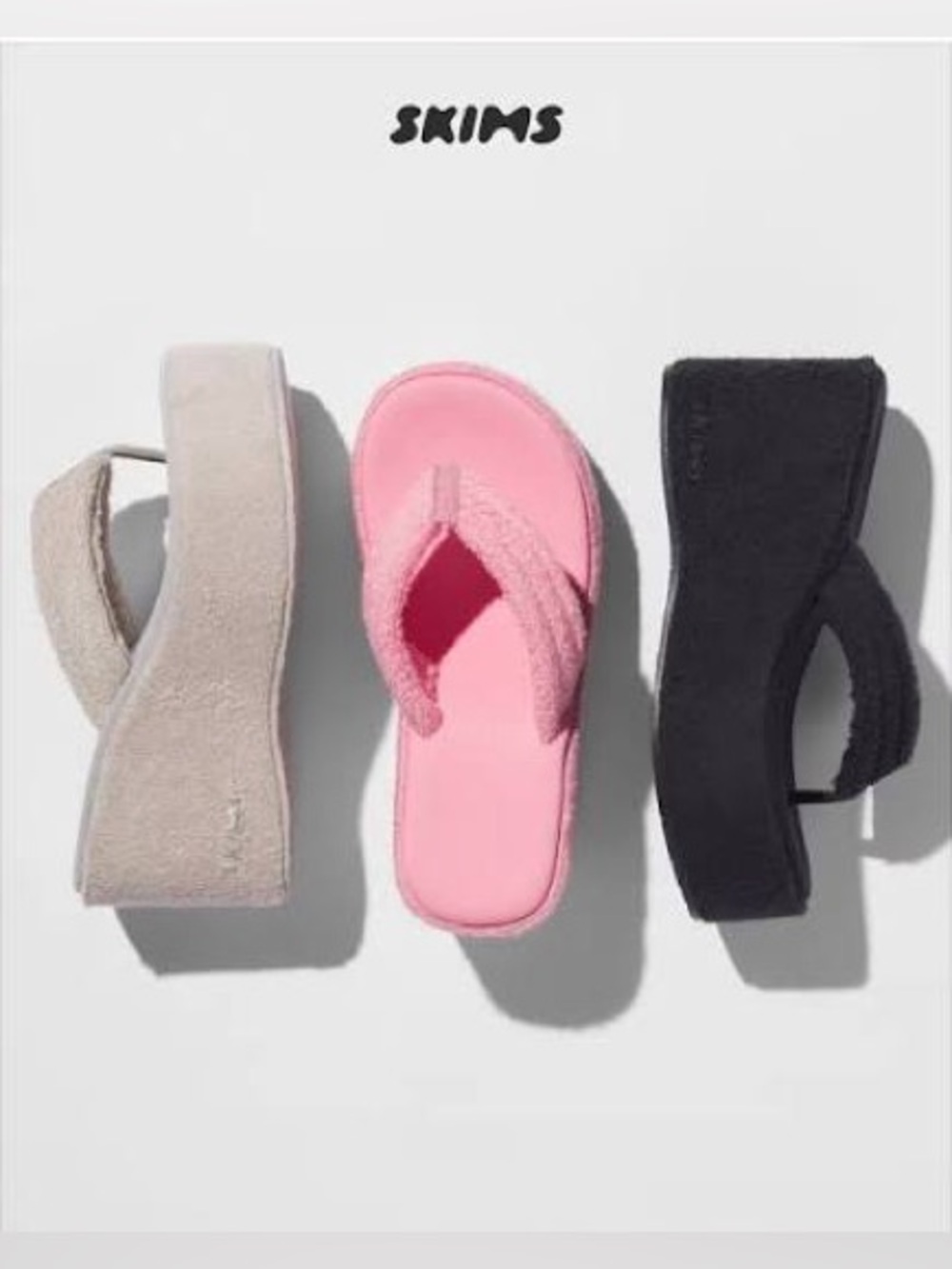 SKIMS Terry Platform Sandal NEW NWT 36